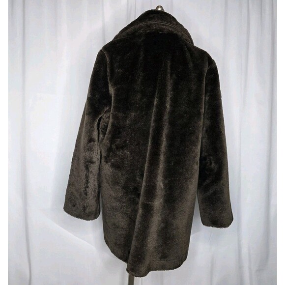 Herman Kay Dark Brown Faux Fur Vintage Button Down Lined Women's Coat USA - Picture 4 of 8